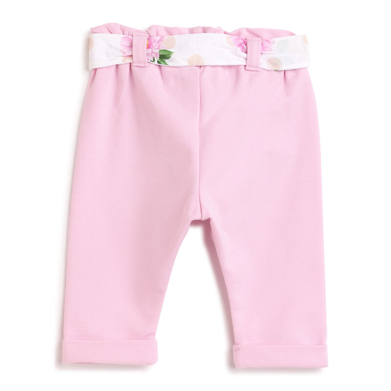 Girls Light Pink Solid Trouser image number 1